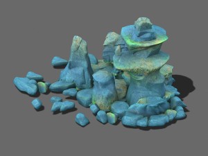 cartoon sky city - ice and snow terrain rockery 3D Model