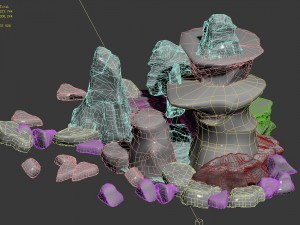 cartoon sky city - ice and snow terrain rockery 3D Model