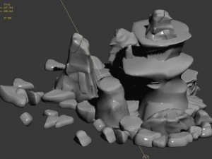 cartoon sky city - ice and snow terrain rockery 3D Model