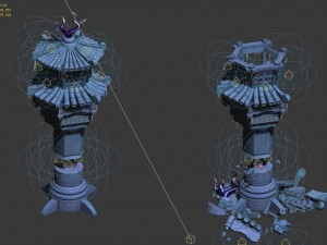 cartoon sky city - icicle god tower 01 3D मॉडल