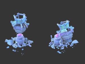 cartoon sky city - izory tower 02 3D Model