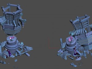 cartoon sky city - izory tower 02 Modèle 3D