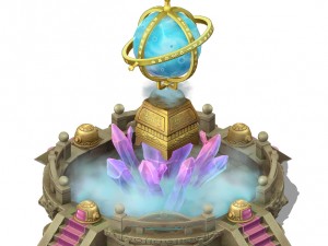 cartoon sky city - crystal star 3D Model