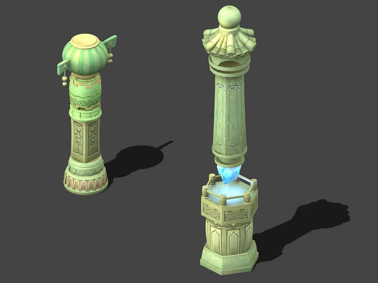 cartoon sky city - light sound tianzhu 3D Model .c4d .max .obj .3ds .fbx .stl .blend