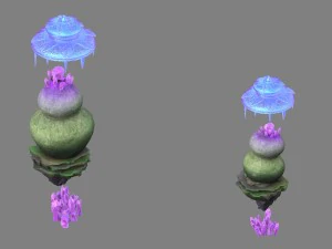 rysunkowe miasto nieba - skamieniały b&oacute;g kolumna 01 Model 3D