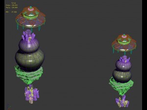 cartoon sky city - fossil god column 01 3D Модель