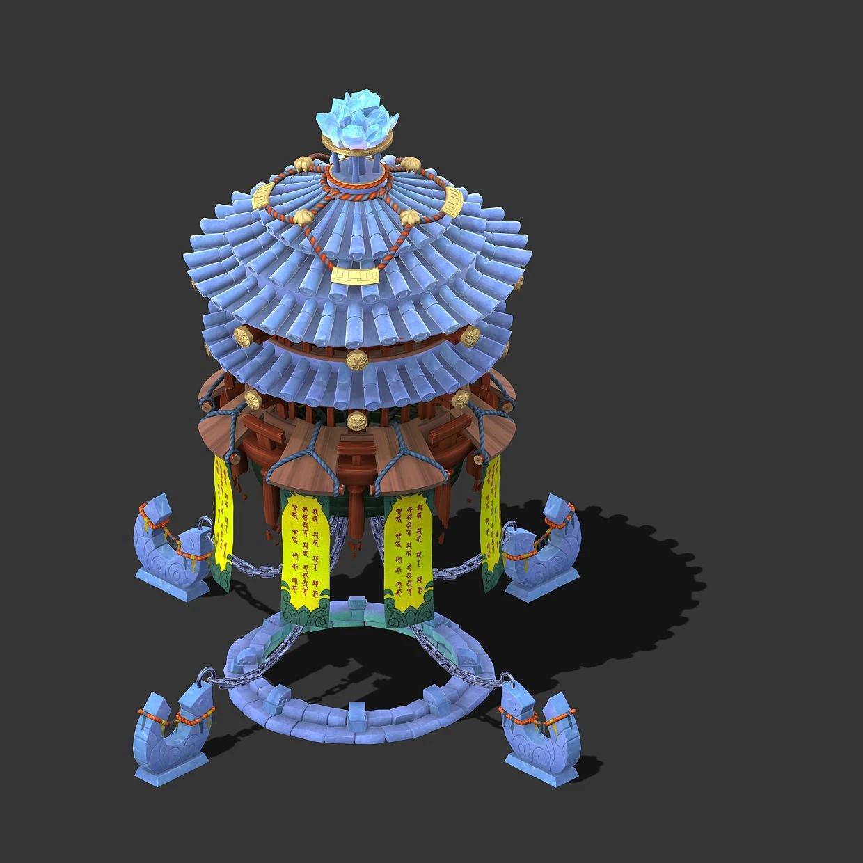 cartoon sky city - canaan tower 3D Model .c4d .max .obj .3ds .fbx .stl .blend 