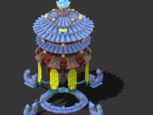 cartoon sky city - canaan tower 3D Model