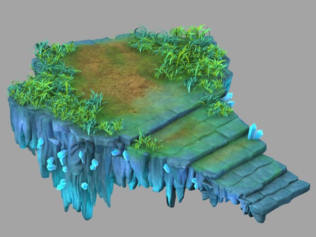 cartoon sky city - fake terrain 13 3D Model .c4d .max .obj .3ds .fbx .stl .blend 