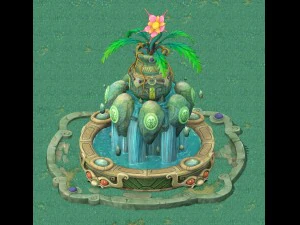 kota langit kartun - mata air terapung yang sejuk Model 3D