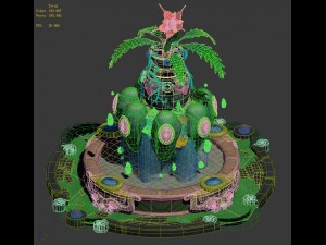 cartoon sky city - cool floating springs 3D मॉडल