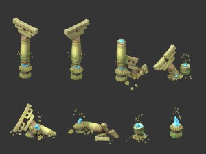 cartoon sky city - temple of the stone pillars 3D Model