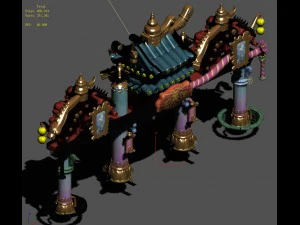 cartoon sky city - tianmen archway 03 3D Model
