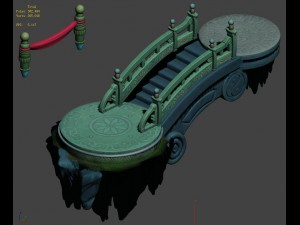 cartoon sky city - suspended stone staircase 01 3D Модель