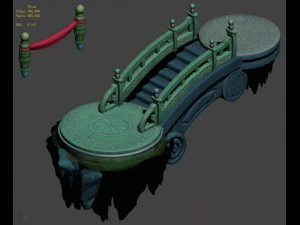 cartoon sky city - suspended stone staircase 01 3D Model