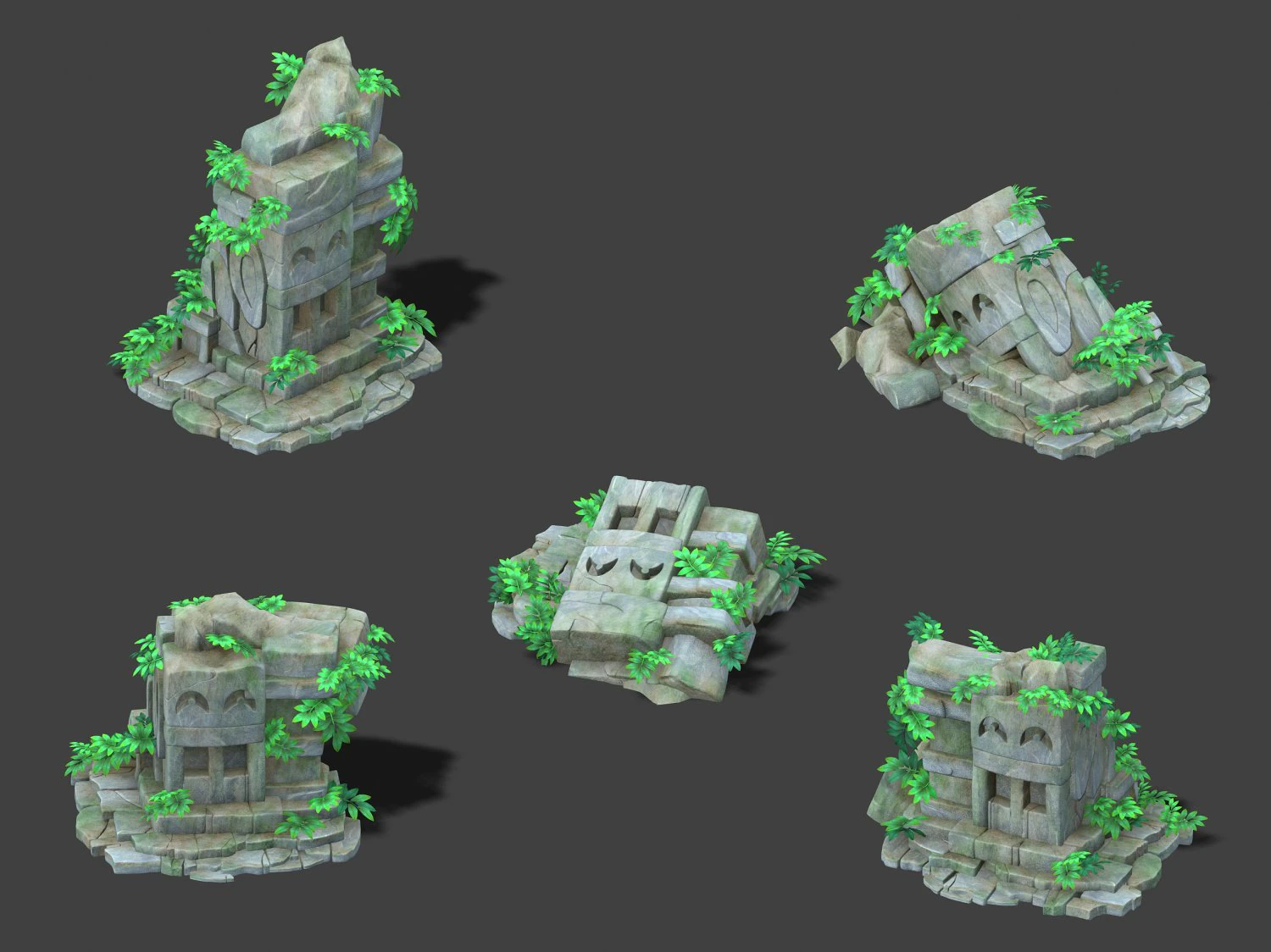 cartoon sky city - sitting buddha stone 3D Model .c4d .max .obj .3ds .fbx .stl .blend 