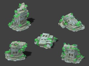 cartoon sky city - sitting buddha stone 3D Model
