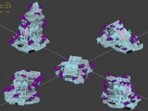 cartoon sky city - sitting buddha stone Model 3D