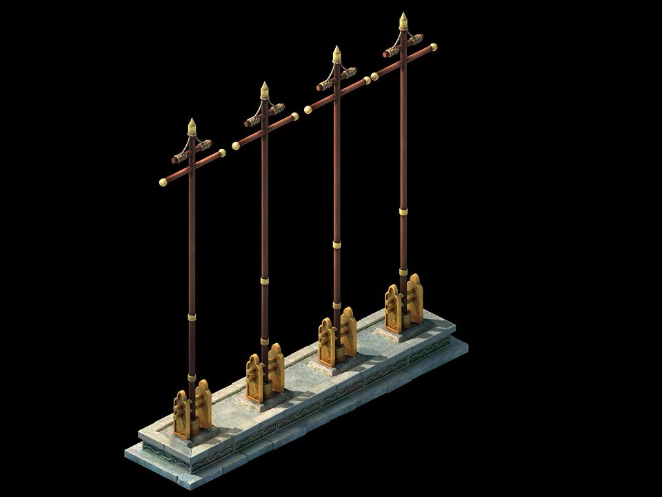 game model - arena flagpole 3D Model .c4d .max .obj .3ds .fbx .stl .blend