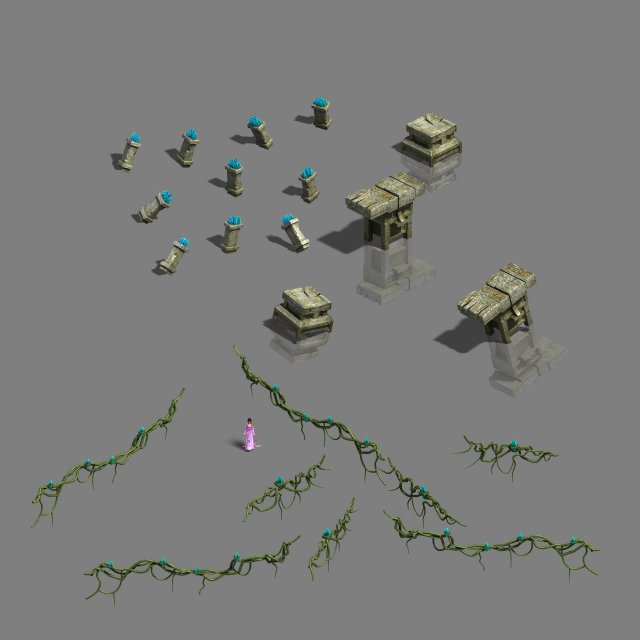 maya monuments - debris 3D Model .c4d .max .obj .3ds .fbx .stl .blend 