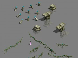 monumenti maya - detriti Modello 3D