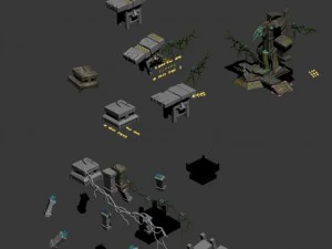 maya monuments - debris 3D Model