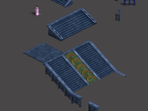 magic territory - stone - railing - steps - stone Modelo 3D