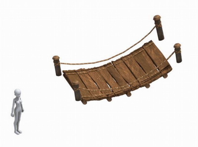 wood - suspension bridge 3D Model .c4d .max .obj .3ds .fbx .stl .blend 