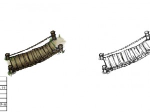 wood - suspension bridge 3D Model