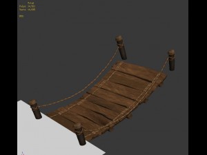 wood - suspension bridge 3D Model