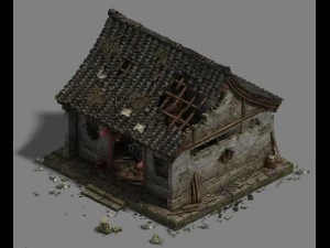 damage - mountain temple 3D Model
