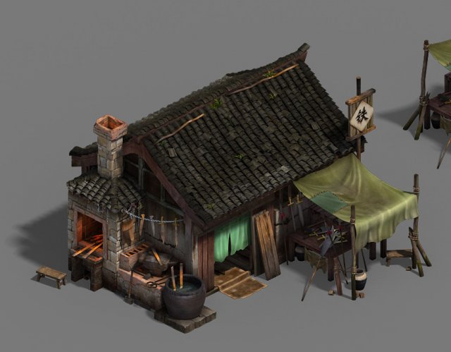 ordinary town - blacksmith shop 3D Model .c4d .max .obj .3ds .fbx .stl .blend 