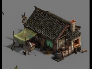 ordinary town - blacksmith shop 3D Model