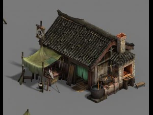 ordinary town - blacksmith shop 3D Model