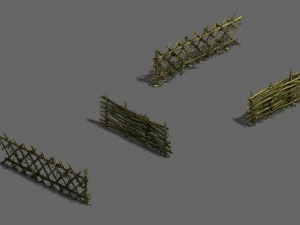 forest objects - bamboo fence 3D Model