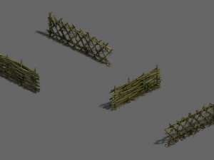 forest objects - bamboo fence 3D Model