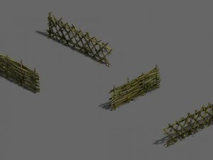 forest objects - bamboo fence 3D Model