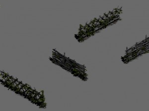 forest objects - bamboo fence 3D Model