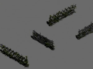 forest objects - bamboo fence 3D Model