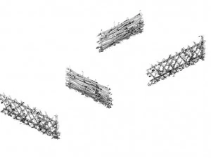 forest objects - bamboo fence 3D Model