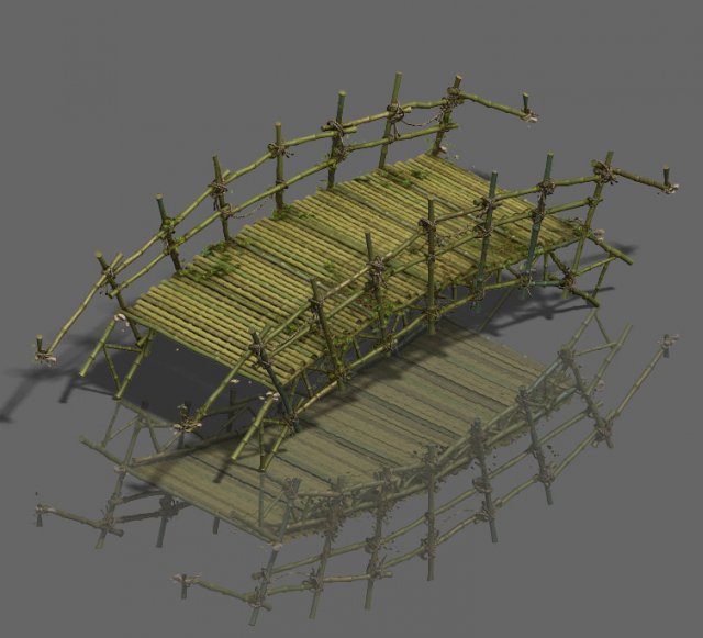 forest objects - bamboo bridge Modello 3D .c4d .max .obj .3ds .fbx .stl .blend 