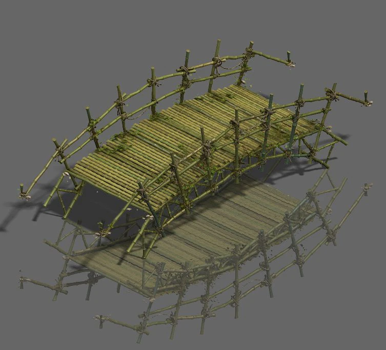 forest objects - bamboo bridge 3D Model .c4d .max .obj .3ds .fbx .stl .blend 