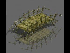 oggetti della foresta - ponte di bamb&ugrave; Modello 3D