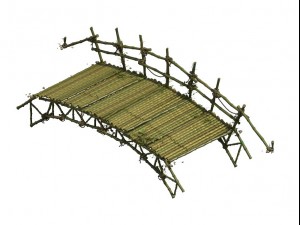 forest objects - bamboo bridge Modello 3D