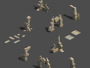 desert - residual buildings 3Dモデル
