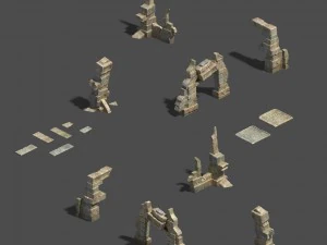 gurun - sisa bangunan Model 3D