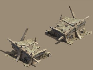desert - broken buildings 3D Model