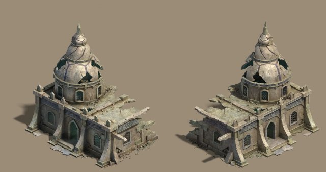 desert - broken building 3D Model .c4d .max .obj .3ds .fbx .stl .blend 