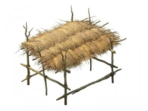 W&uuml;ste - H&uuml;tte 3D Modell