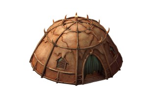 desert gobi - octagonal tent Model 3D